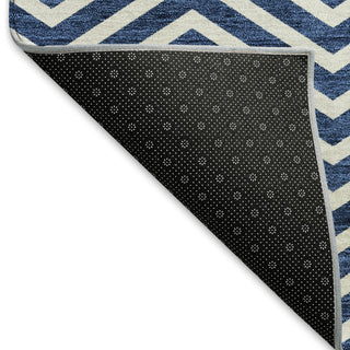Piper Looms Mayfield Chevron AMF934 Blue Machine Washable Area Rug Backing Image