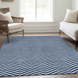 Piper Looms Mayfield Chevron AMF934 Blue Machine Washable Area Rug Lifestyle Image Feature