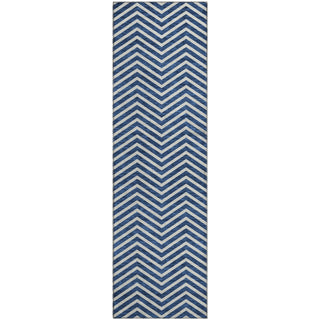 Piper Looms Mayfield Chevron AMF934 Blue Machine Washable Area Rug Runner Main Image
