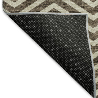 Piper Looms Mayfield Chevron AMF934 Brown Machine Washable Area Rug Backing Image