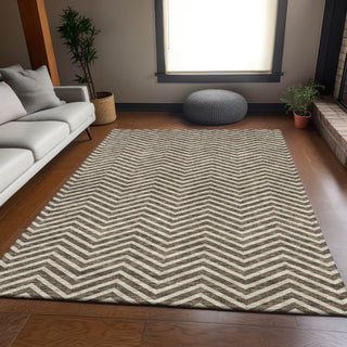 Piper Looms Mayfield Chevron AMF934 Brown Machine Washable Area Rug Lifestyle Image Feature