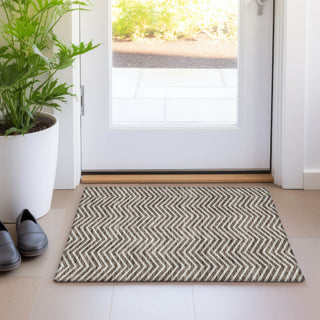 Piper Looms Mayfield Chevron AMF934 Brown Machine Washable Area Rug Scatter Lifestyle Image Feature