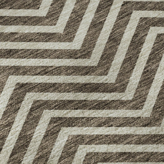 Piper Looms Mayfield Chevron AMF934 Brown Machine Washable Area Rug Swatch Image