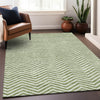 Piper Looms Mayfield Chevron AMF934 Green Machine Washable Area Rug Lifestyle Image Feature