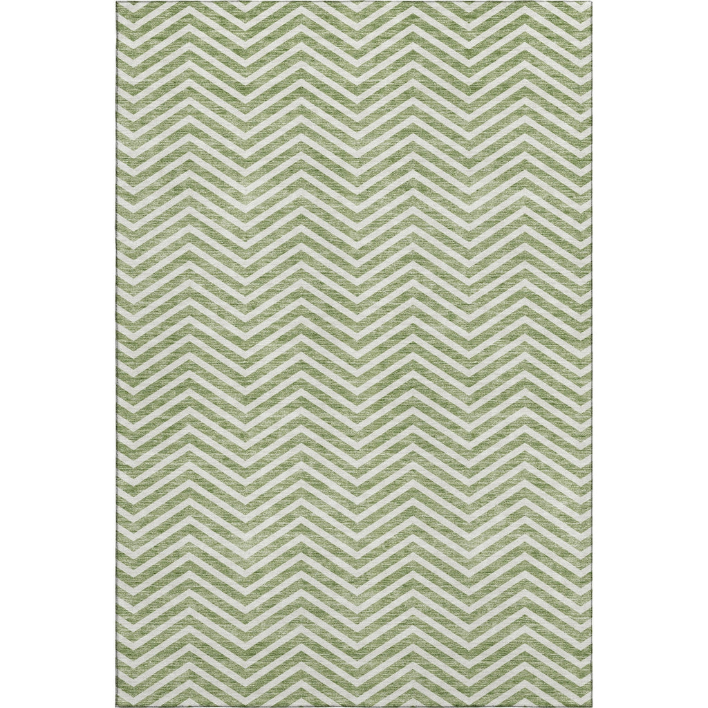 Piper Looms Mayfield Chevron AMF934 Green Machine Washable Area Rug main image
