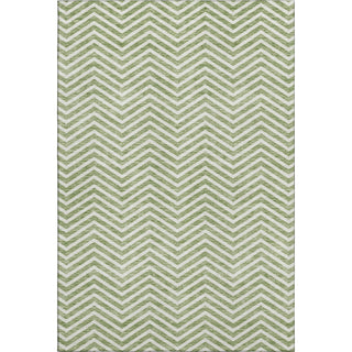 Piper Looms Mayfield Chevron AMF934 Green Machine Washable Area Rug main image