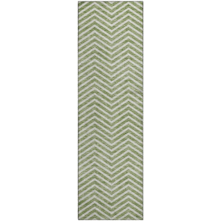 Piper Looms Mayfield Chevron AMF934 Green Machine Washable Area Rug Runner Main Image
