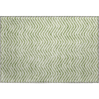 Piper Looms Mayfield Chevron AMF934 Green Machine Washable Area Rug Scatter Main Image