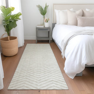 Piper Looms Mayfield Chevron AMF934 Ivory Machine Washable Area Rug Runner Lifestyle Image Feature