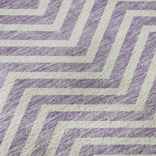 Piper Looms Mayfield Chevron AMF934 Lilac Machine Washable Area Rug Swatch Image