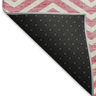 Piper Looms Mayfield Chevron AMF934 Pink Machine Washable Area Rug Backing Image