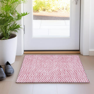 Piper Looms Mayfield Chevron AMF934 Pink Machine Washable Area Rug Scatter Lifestyle Image Feature