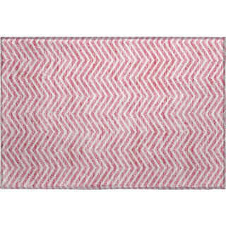 Piper Looms Mayfield Chevron AMF934 Pink Machine Washable Area Rug Scatter Main Image
