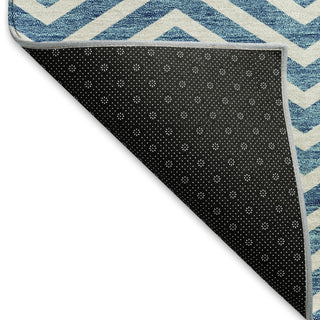 Piper Looms Mayfield Chevron AMF934 Teal Machine Washable Area Rug Backing Image