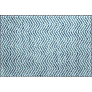 Piper Looms Mayfield Chevron AMF934 Teal Machine Washable Area Rug Scatter Main Image