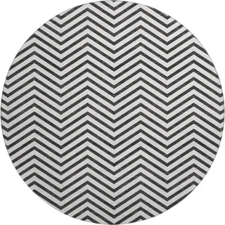Piper Looms Mayfield Chevron AMF934 White Machine Washable Area Rug Round Main Image