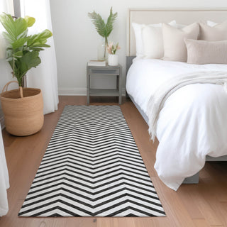 Piper Looms Mayfield Chevron AMF934 White Machine Washable Area Rug Runner Lifestyle Image Feature