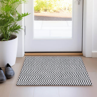 Piper Looms Mayfield Chevron AMF934 White Machine Washable Area Rug Scatter Lifestyle Image Feature