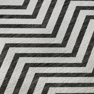 Piper Looms Mayfield Chevron AMF934 White Machine Washable Area Rug Swatch Image
