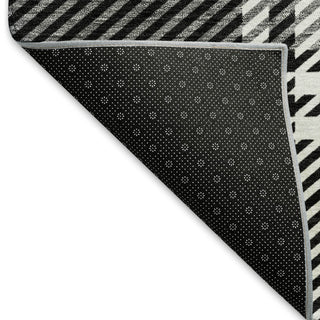 Piper Looms Mayfield Plaid AMF935 Black Machine Washable Area Rug Backing Image
