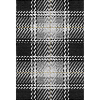 Piper Looms Mayfield Plaid AMF935 Black Machine Washable Area Rug main image