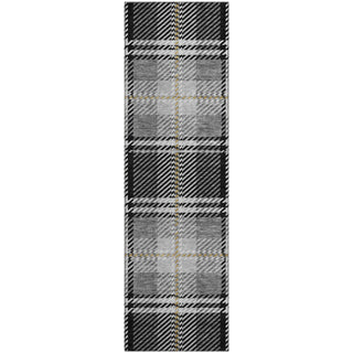 Piper Looms Mayfield Plaid AMF935 Black Machine Washable Area Rug Runner Main Image