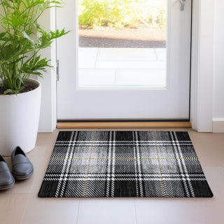 Piper Looms Mayfield Plaid AMF935 Black Machine Washable Area Rug Scatter Lifestyle Image Feature