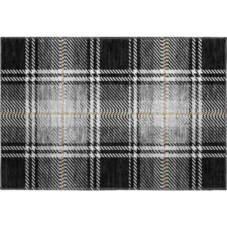 Piper Looms Mayfield Plaid AMF935 Black Machine Washable Area Rug Scatter Main Image
