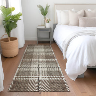Piper Looms Mayfield Plaid AMF935 Brown Machine Washable Area Rug Runner Lifestyle Image Feature