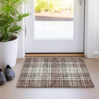 Piper Looms Mayfield Plaid AMF935 Brown Machine Washable Area Rug Scatter Lifestyle Image Feature