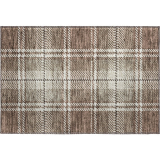 Piper Looms Mayfield Plaid AMF935 Brown Machine Washable Area Rug Scatter Main Image