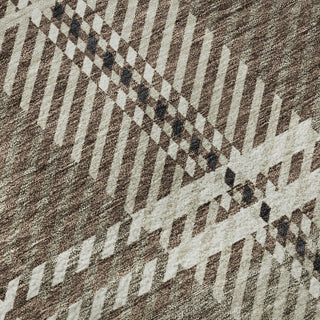 Piper Looms Mayfield Plaid AMF935 Brown Machine Washable Area Rug Swatch Image