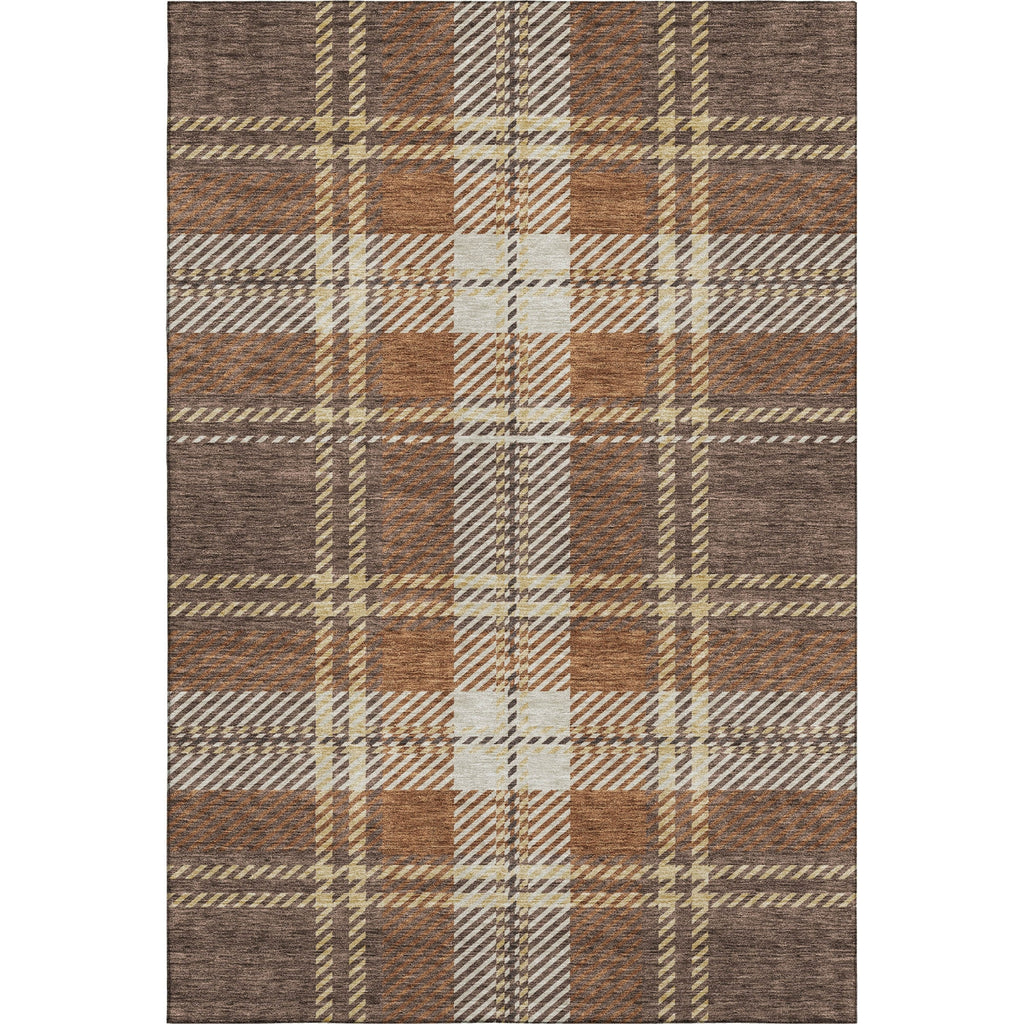 Piper Looms Mayfield Plaid AMF935 Chocolate Machine Washable Area Rug ...