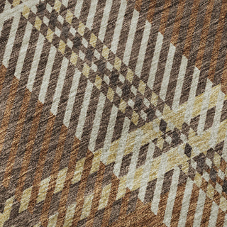 Piper Looms Mayfield Plaid AMF935 Chocolate Machine Washable Area Rug Swatch Image