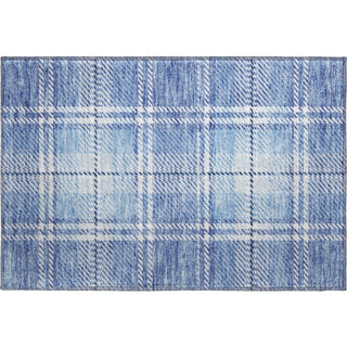 Piper Looms Mayfield Plaid AMF935 Denim Machine Washable Area Rug Scatter Main Image