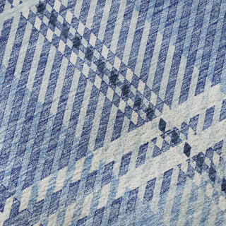 Piper Looms Mayfield Plaid AMF935 Denim Machine Washable Area Rug Swatch Image