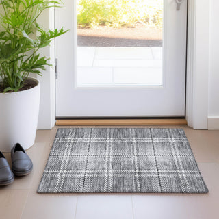 Piper Looms Mayfield Plaid AMF935 Gray Machine Washable Area Rug Scatter Lifestyle Image Feature