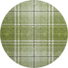 Piper Looms Mayfield Plaid AMF935 Green Machine Washable Area Rug Round Main Image