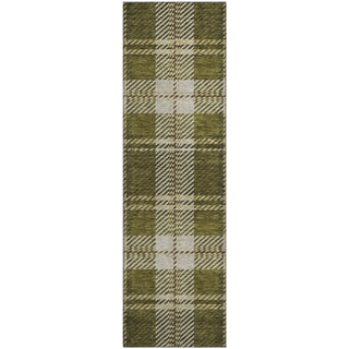 Piper Looms Mayfield Plaid AMF935 Olive Machine Washable Area Rug Runner Main Image