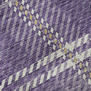 Piper Looms Mayfield Plaid AMF935 Purple Machine Washable Area Rug Swatch Image