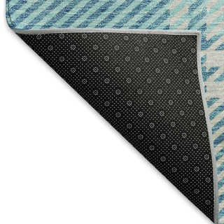 Piper Looms Mayfield Plaid AMF935 Teal Machine Washable Area Rug Backing Image