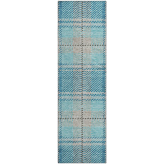 Piper Looms Mayfield Plaid AMF935 Teal Machine Washable Area Rug Runner Main Image