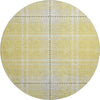 Piper Looms Mayfield Plaid AMF935 Yellow Machine Washable Area Rug Round Main Image