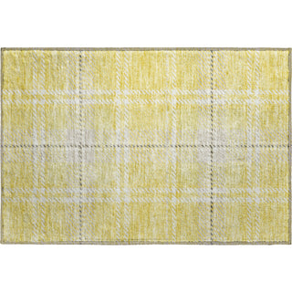 Piper Looms Mayfield Plaid AMF935 Yellow Machine Washable Area Rug Scatter Main Image