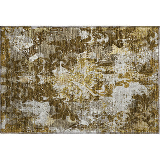 Piper Looms Mayfield Damask AMF936 Brown Machine Washable Area Rug Scatter Main Image