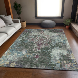 Piper Looms Mayfield Damask AMF936 Fern Machine Washable Area Rug Lifestyle Image Feature
