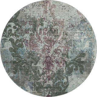 Piper Looms Mayfield Damask AMF936 Fern Machine Washable Area Rug Round Main Image
