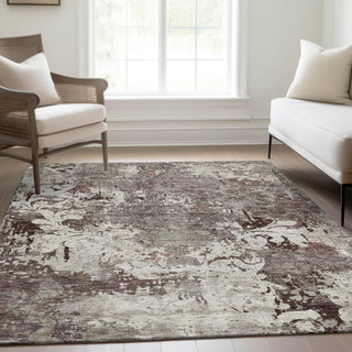 Piper Looms Mayfield Damask AMF936 Taupe Machine Washable Area Rug Lifestyle Image Feature