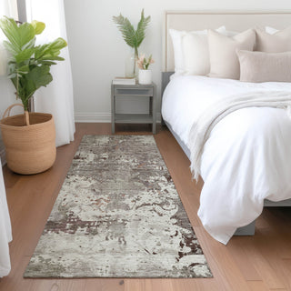 Piper Looms Mayfield Damask AMF936 Taupe Machine Washable Area Rug Runner Lifestyle Image Feature