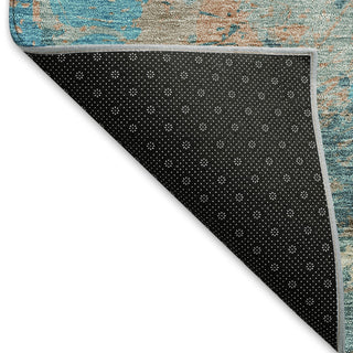 Piper Looms Mayfield Damask AMF936 Teal Machine Washable Area Rug Backing Image